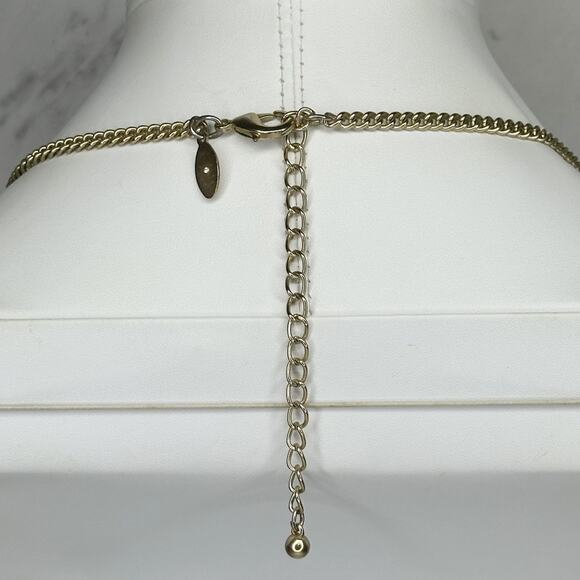 Chico's Chunky Blue Beaded Tassel Pendant Gold Tone Necklace ✨ - Picture 3 of 10